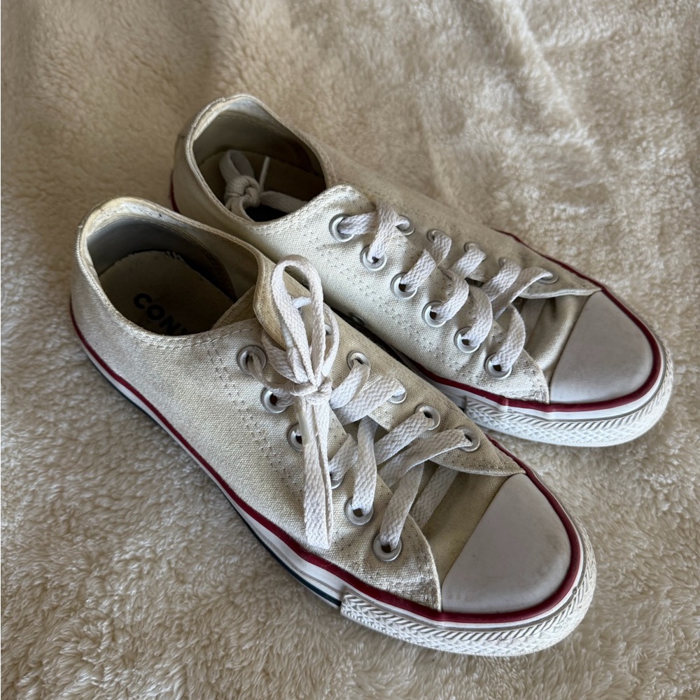 Converse Cream Canvas Sneakers